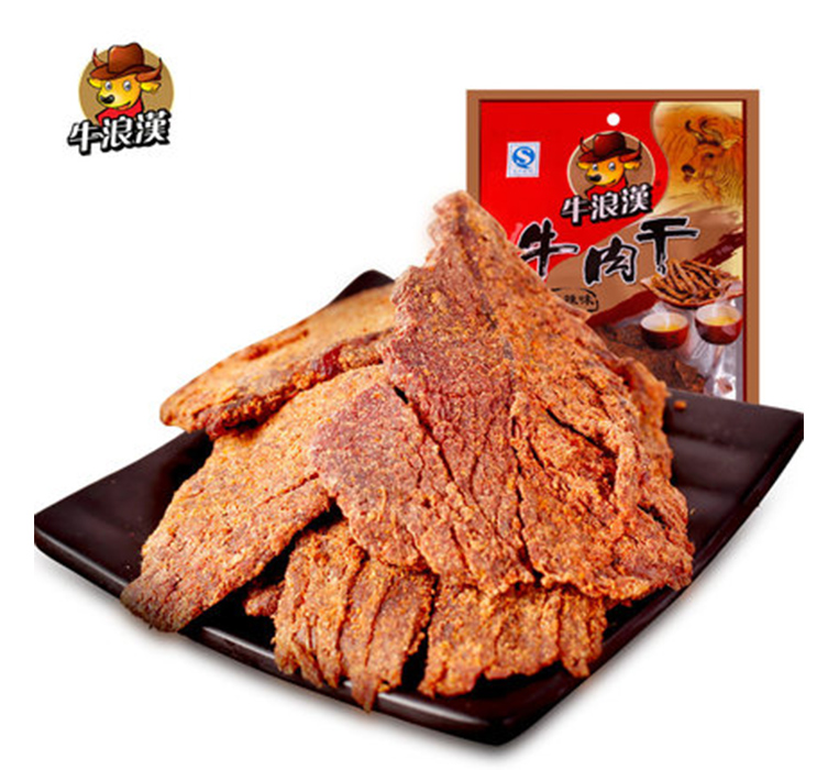 重慶特產 牛浪漢 香辣_咖喱_五香_麻辣 牛肉干105g 四川零食小吃