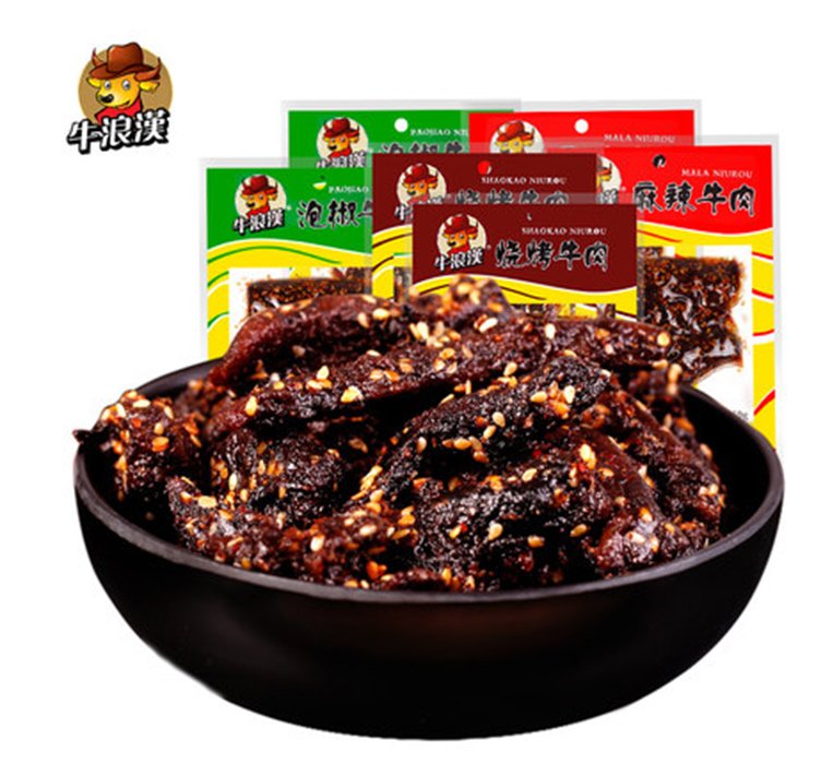 牛浪漢麻辣牛肉干60gX6袋量販裝 重慶特產四川零食店小吃 流浪漢