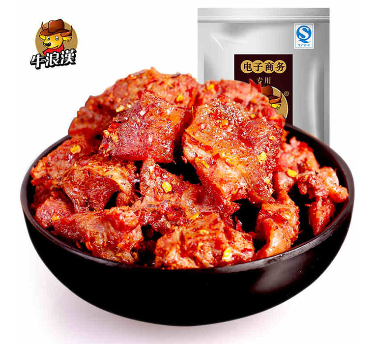 重慶特產 牛浪漢牛肉干鹵汁牛肉燒烤味250g 獨立包裝四川零食小吃Z
